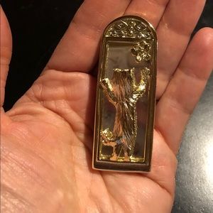 Vtge “AJC” Cat in the Mirror With Butterfly Brooch